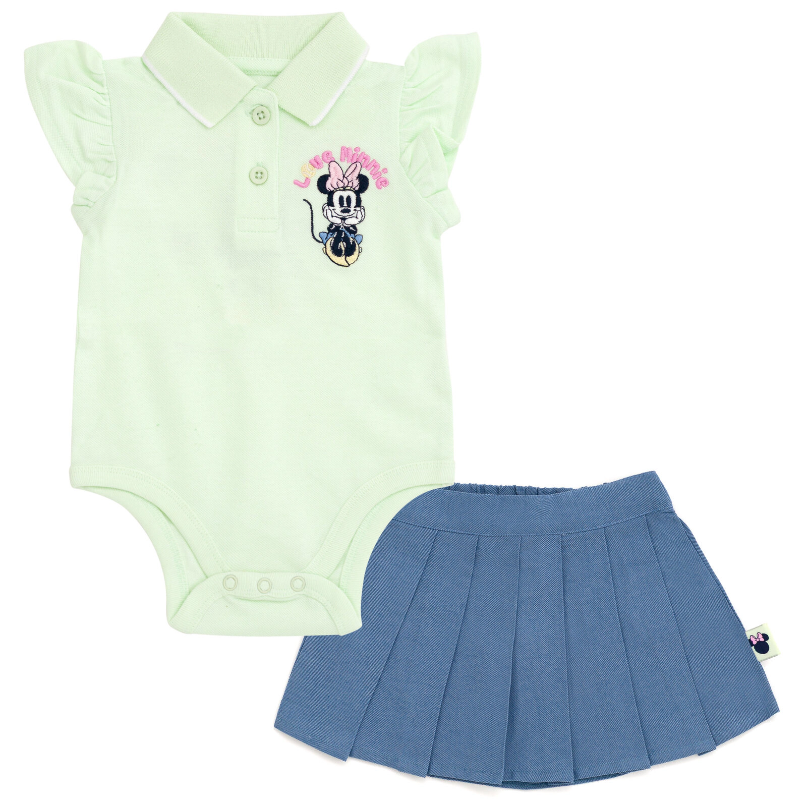 Disney Baby Girls' Pleated 2-Piece Bodysuit and Skirt Set