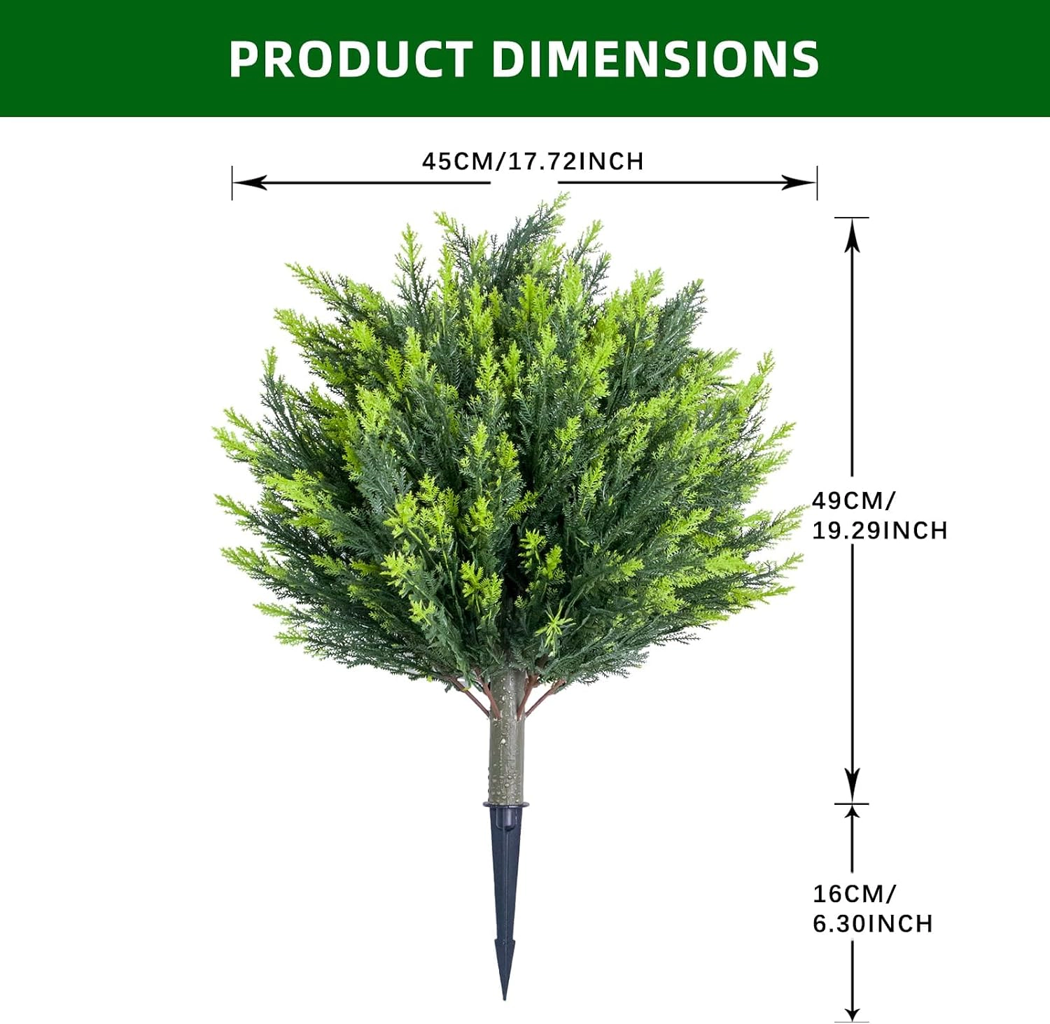 Artificial Topiary Ball Trees, Set of 4, Green, 25.6 x 17.7 in