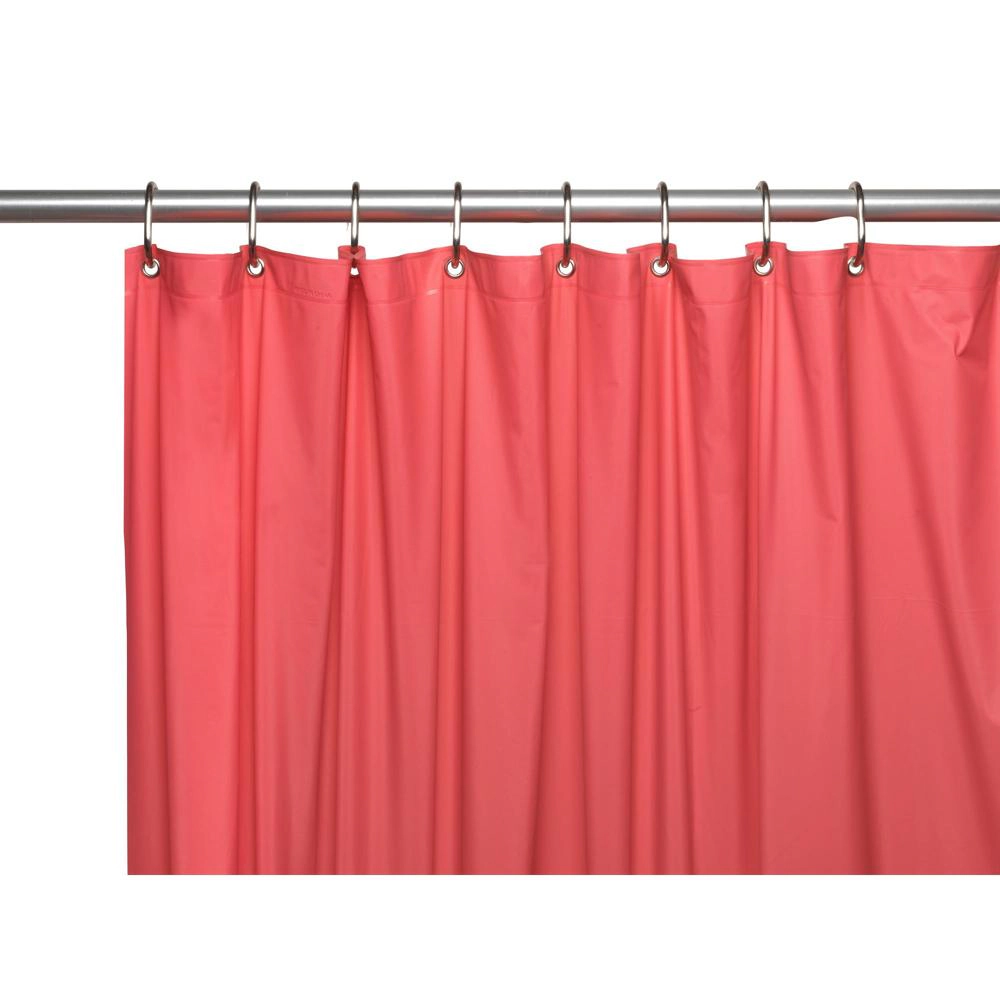 Carnation Home Fashions 4 Gauge Vinyl Shower Curtain Liner with Weighted Magnets and Metal Grommets Rose 72x72
