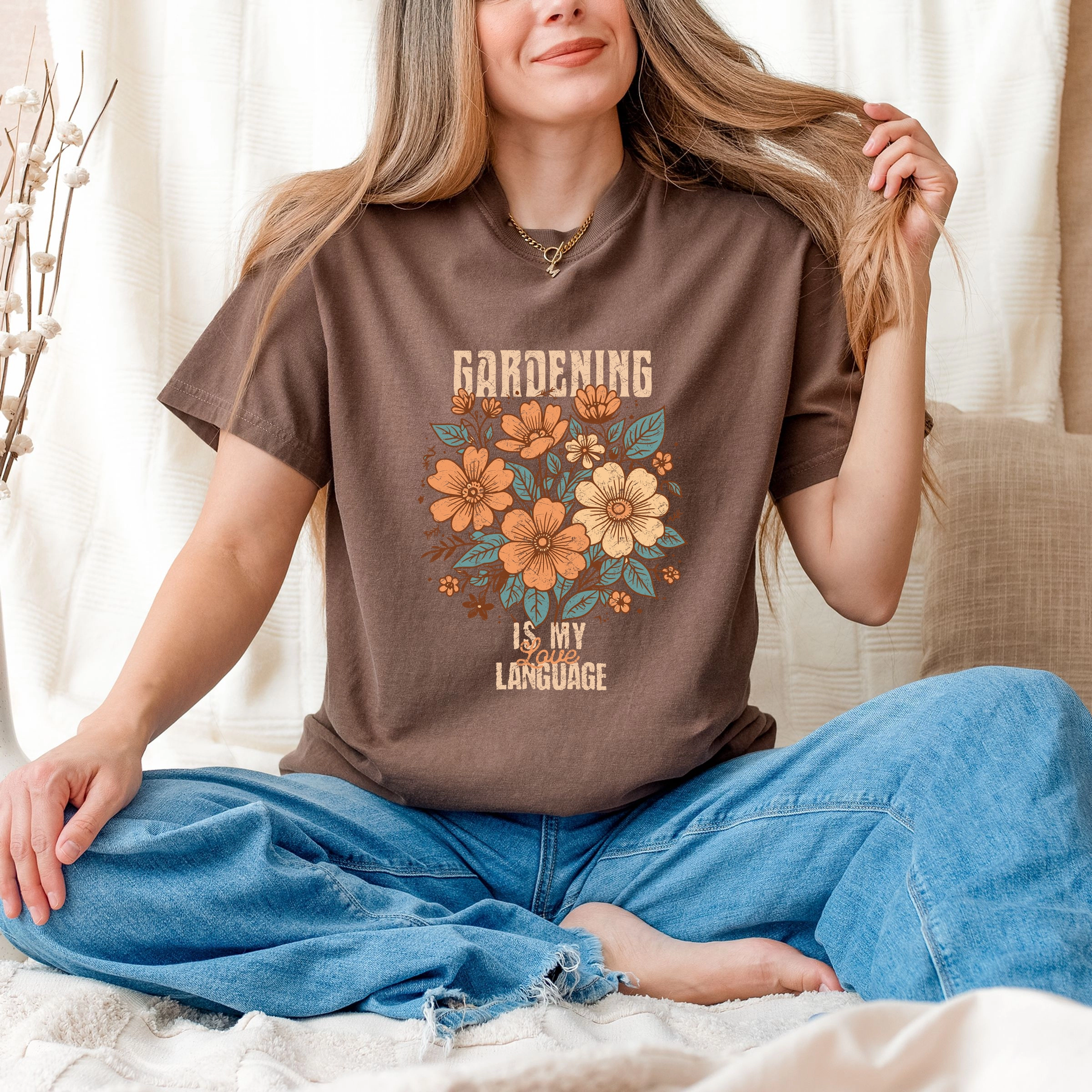 Simply Sage Market - Gardening Is My Love Language Women's Garment Dyed Graphic T-Shirt