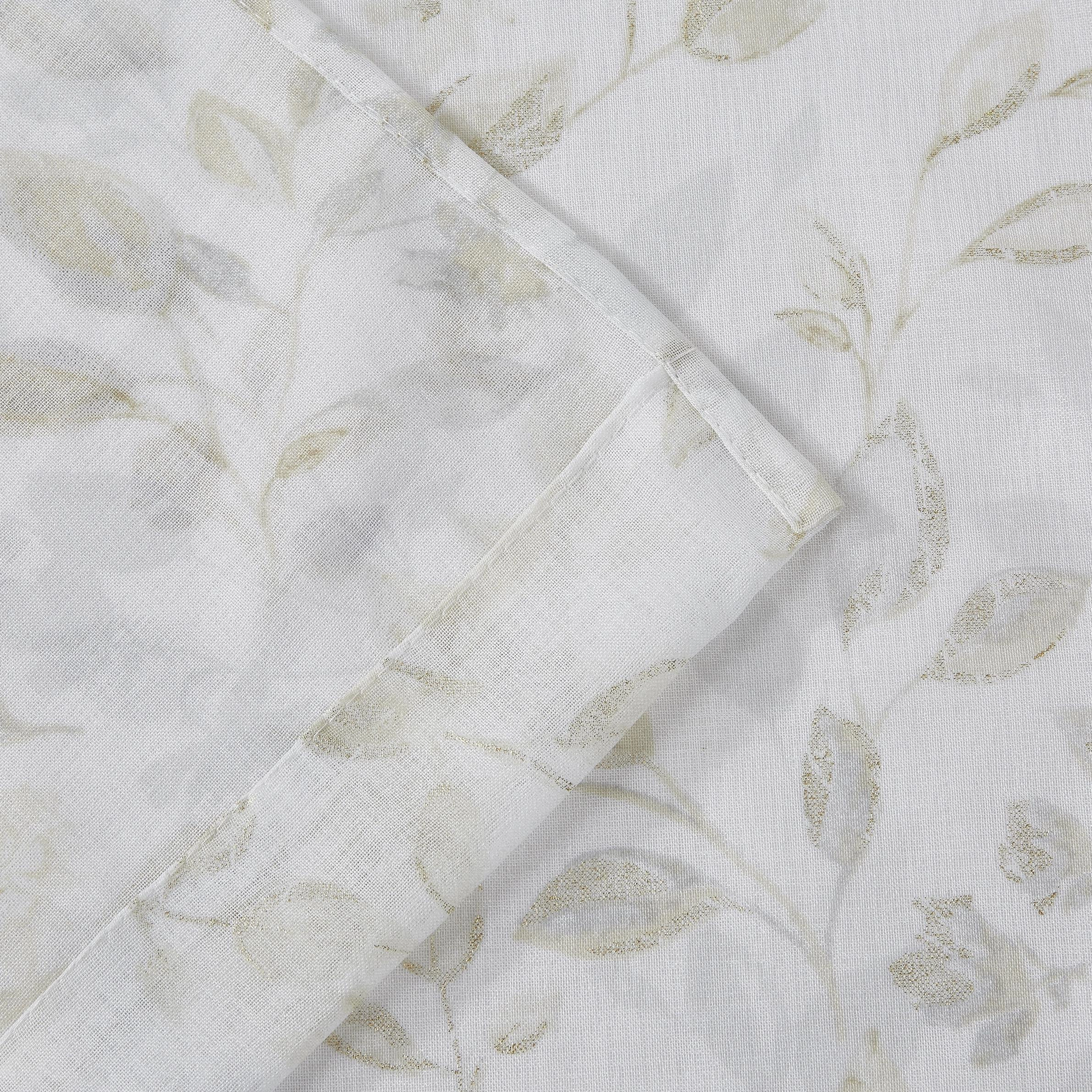 Dainty Home Cecily Linen Textured Metallic Fabric Shower Curtain with 12 Matching Hooks 70" x 72"
