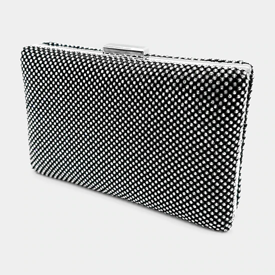 Fashnzfab Bling Evening Clutch / Crossbody Bag Black