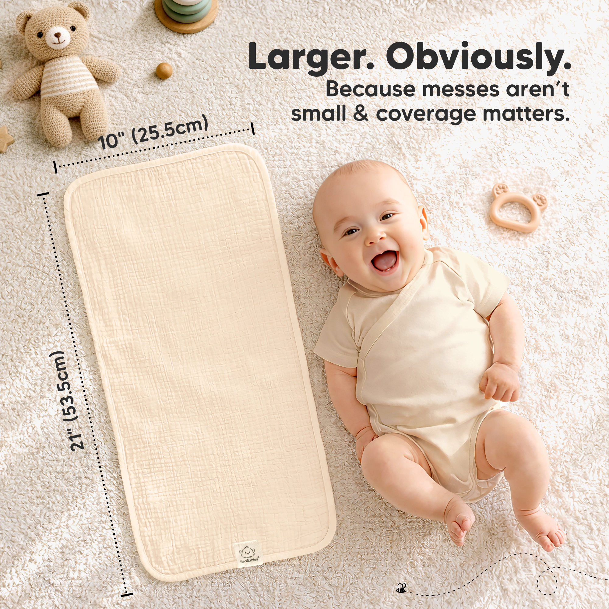 KeaBabies 10-Pack Lyra Muslin Baby Burp Cloths for Boys, Girls