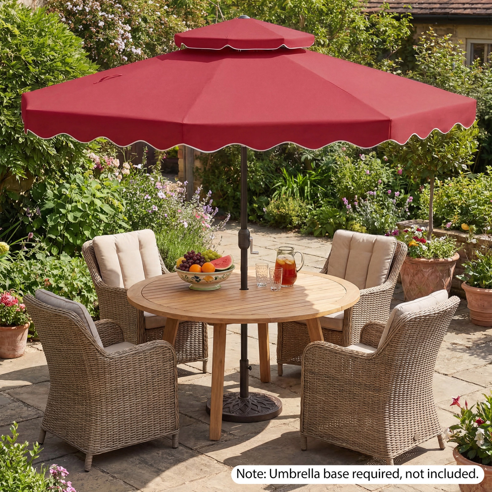 SUGIFT 9-Ft Patio Umbrella with Push Button Tilt and Crank Handle Brown/Gray/Turquoise/Red/Beige