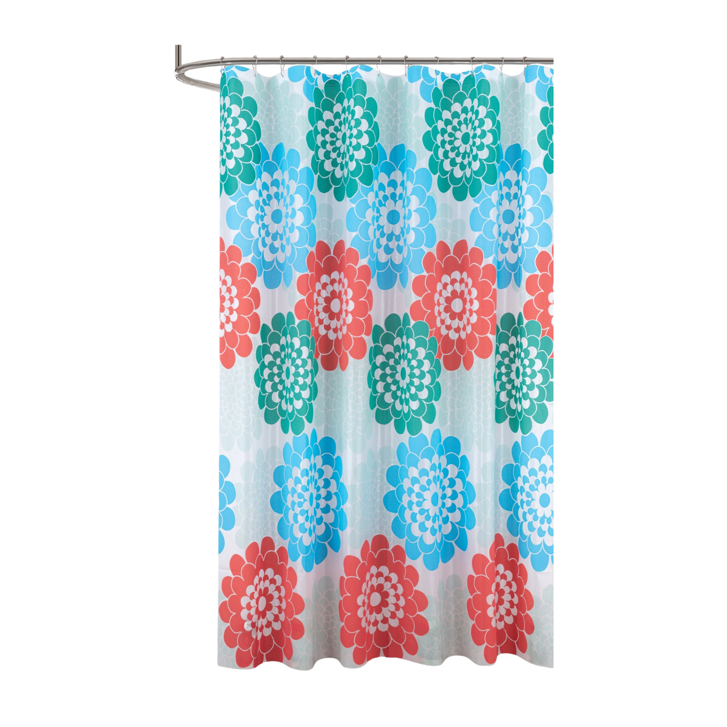 RT Designers Collection 90GSM Peva Glit Printed Marigold Shower Curtain 70" x 72" Muticolor