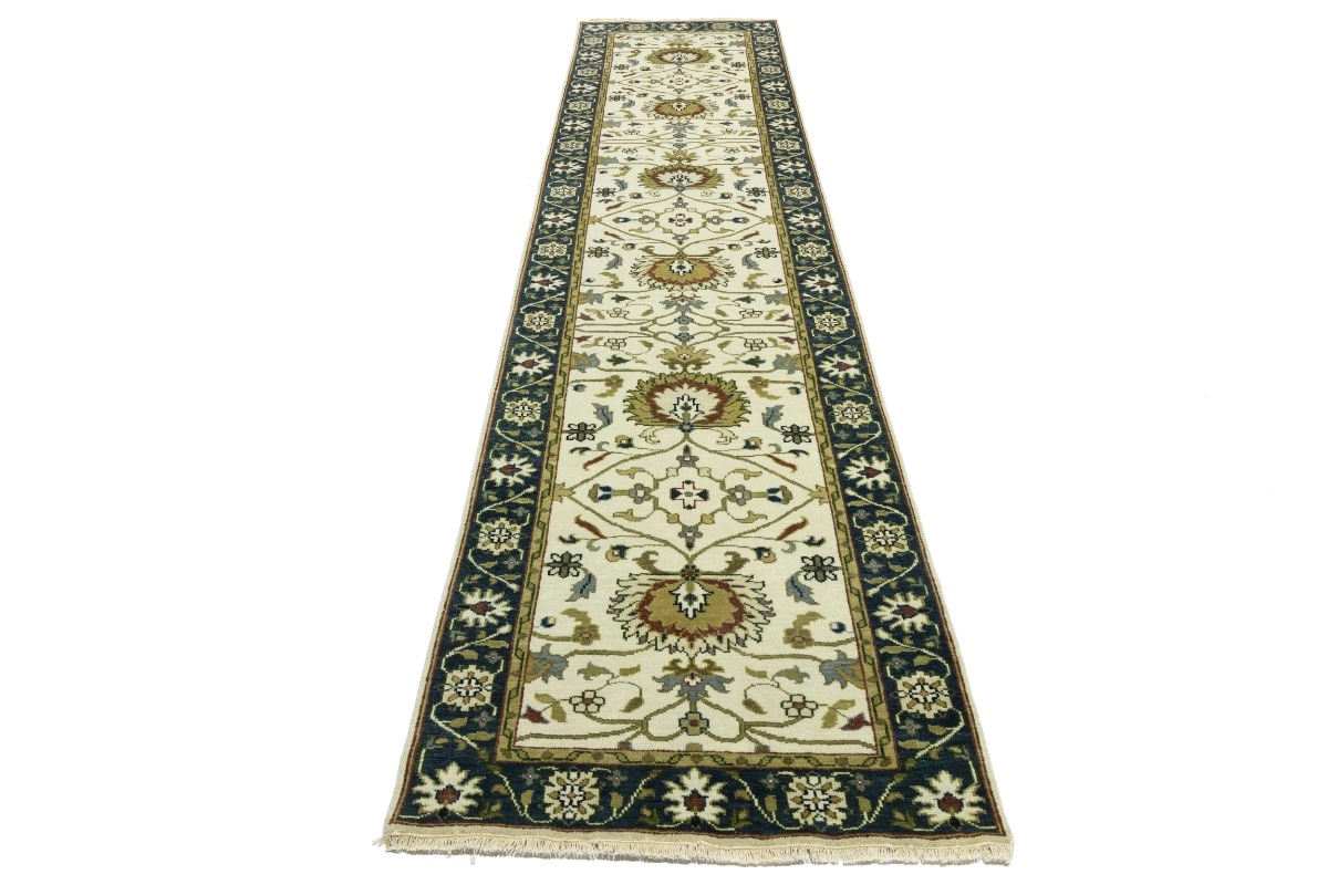 Magic Rugs Cream Floral Osh Chobi 3X13 Peshawar Oriental Runner Rug