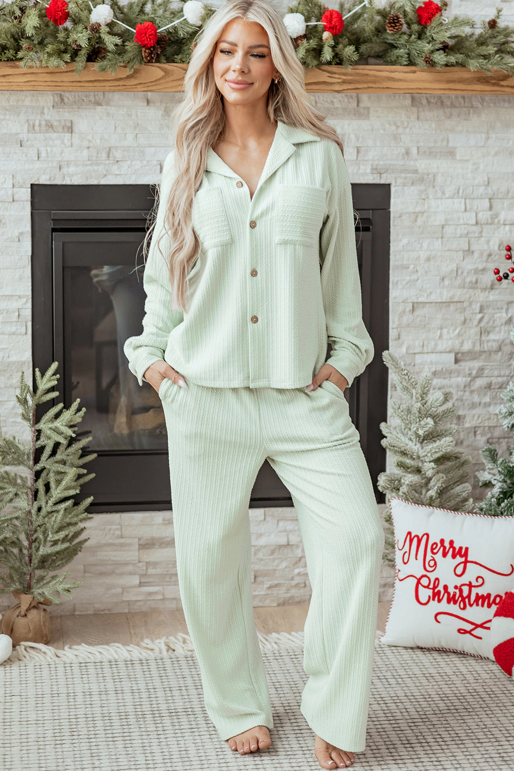 Threaded Pear Women's Aspen Textured Patched Set