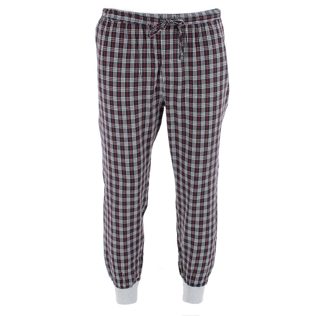 Ten West Apparel Men's Plaid Jogger and Crew Long Sleeve Pajama Set