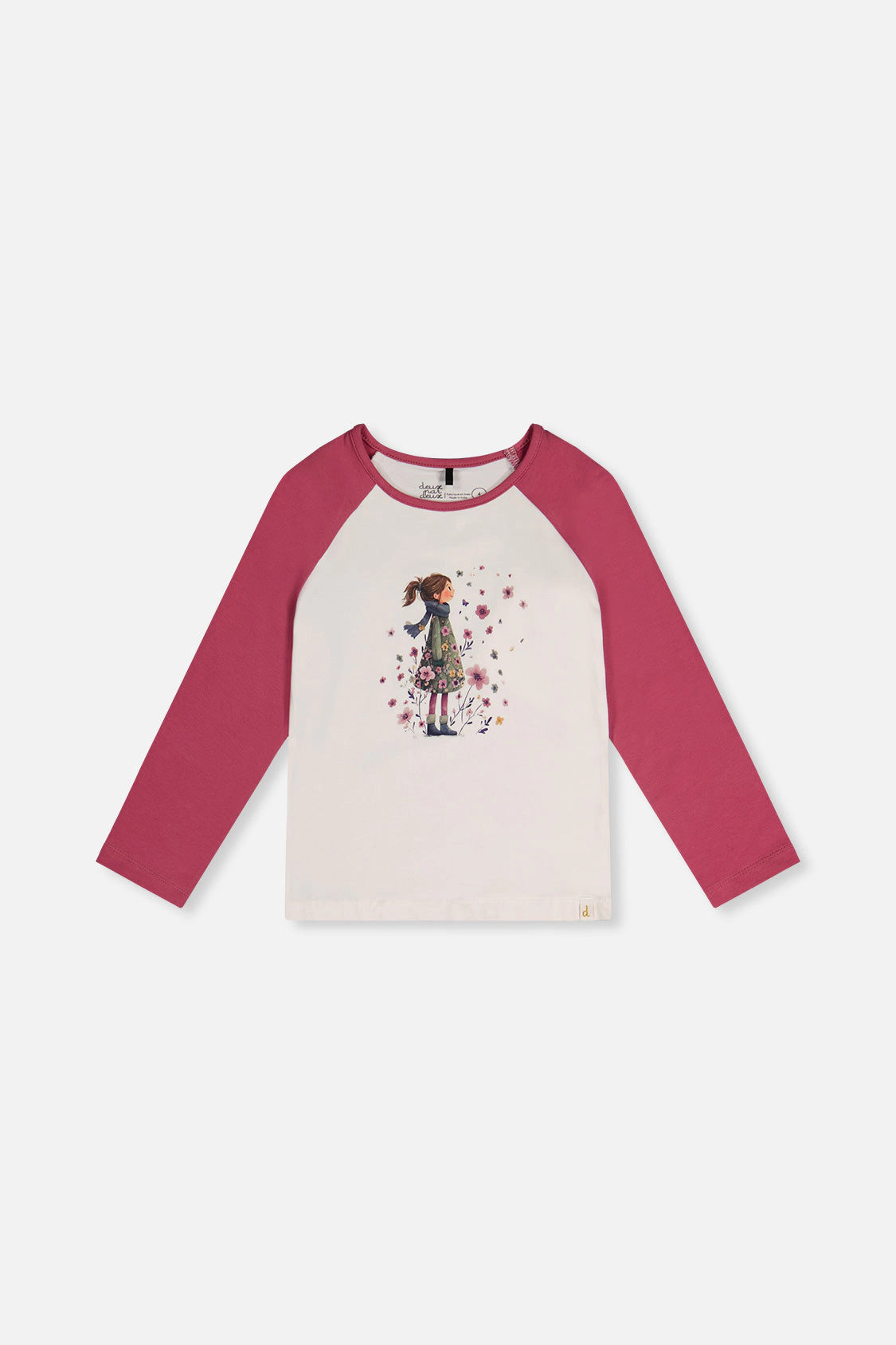 Deux par Girls Raglan Organic Cotton Garden Graphic T-Shirt
