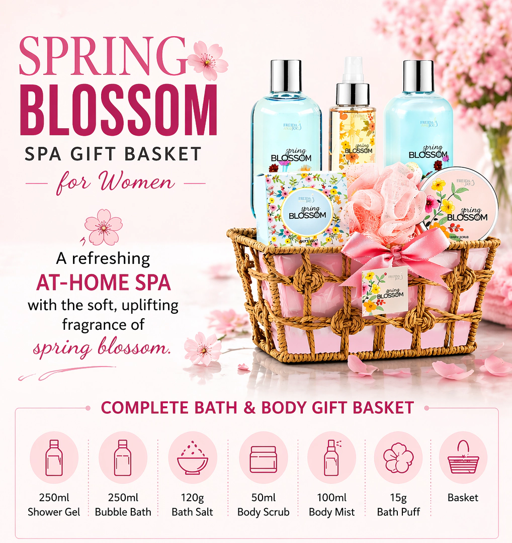 Freida and Joe  Women Spring Blossom Spa Gift Basket For Mom