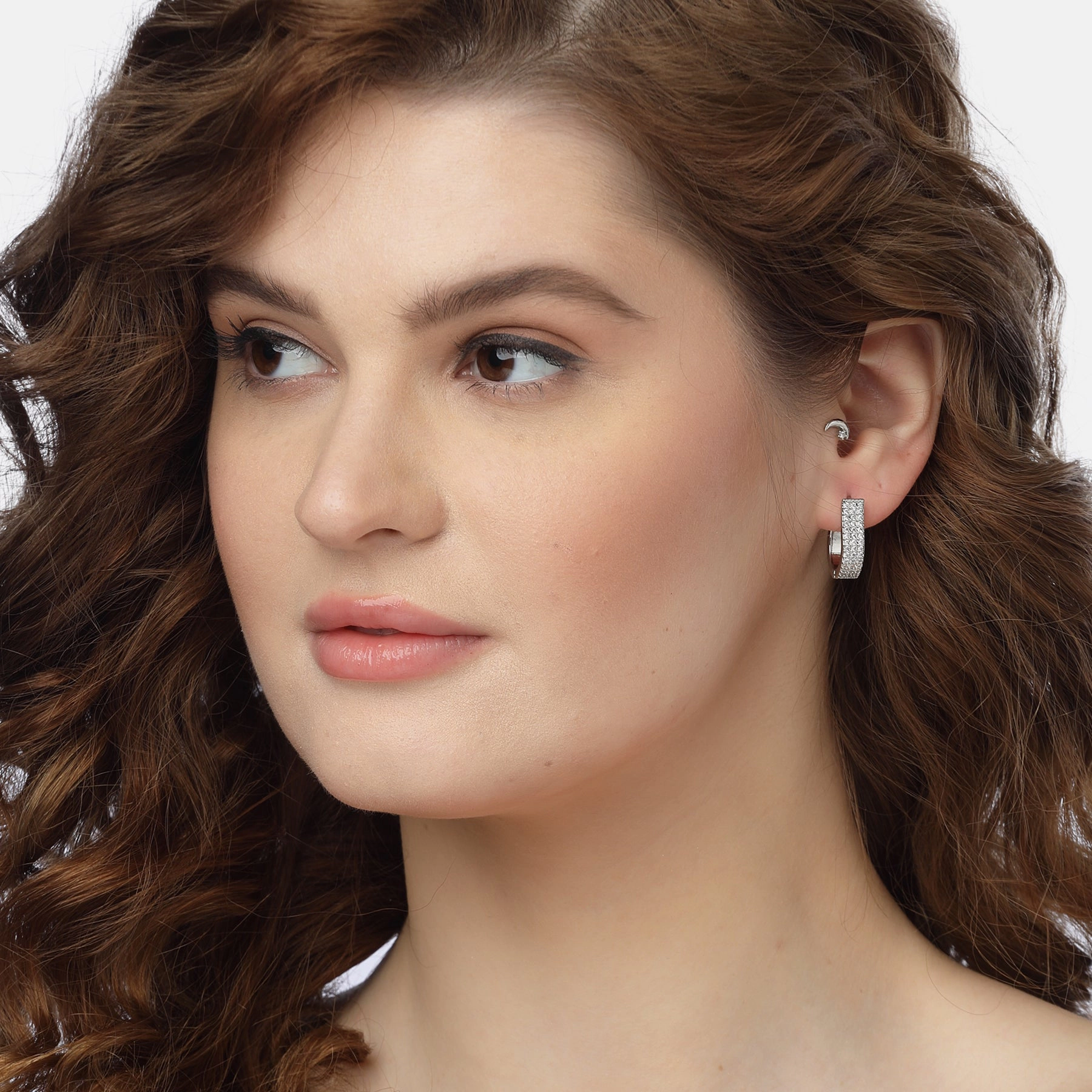 AGP PARIS Womens Radiant Rectangle Hoop Earrings