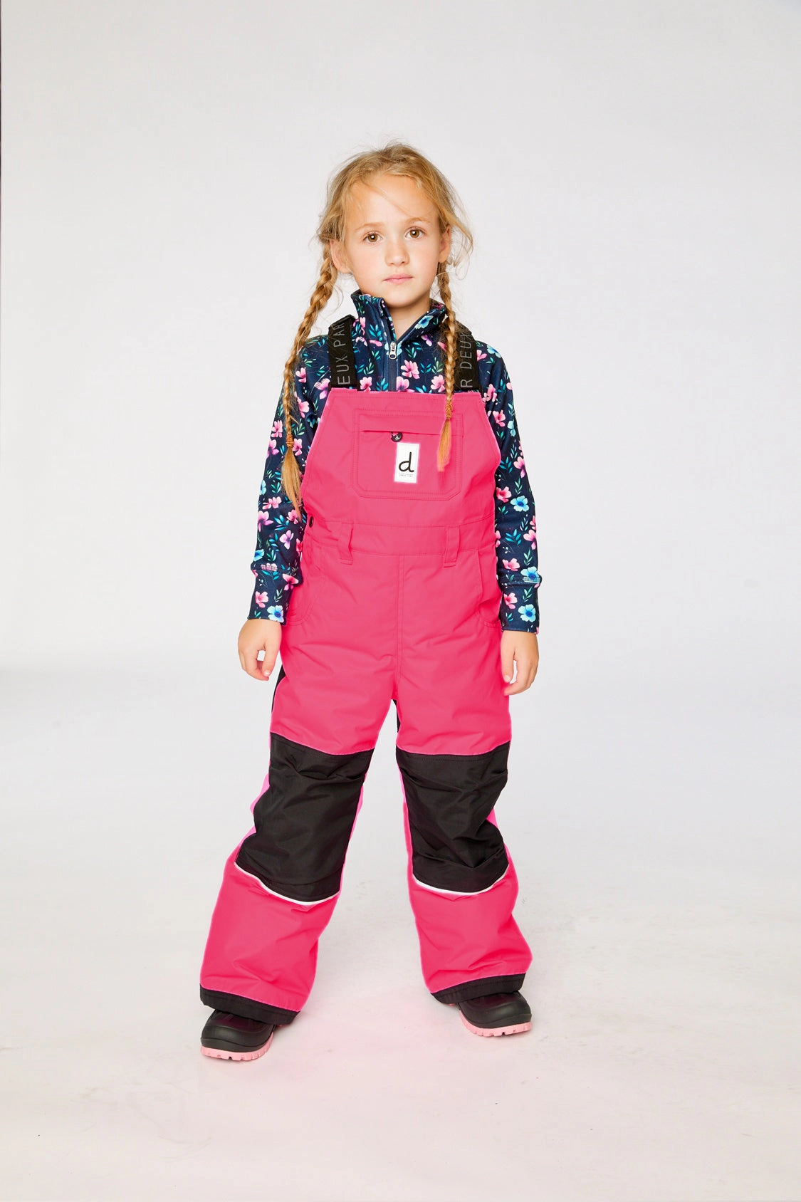 Deux par Girls Play Cordura-Reinforced Overall Snow Bib with Adjustable Suspenders