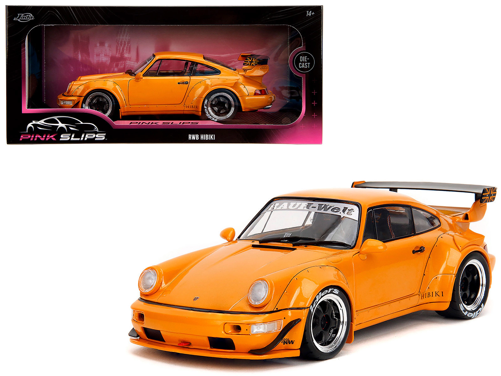 Jada RWB Bodykit "Hibiki" Orange Metallic "Pink Slips" Series 1/18 Diecast Model Car by Jada