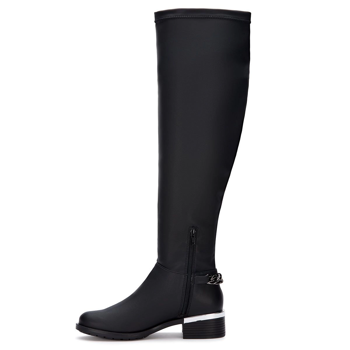 Andrea Tall Riding Boots With Chain Accent
