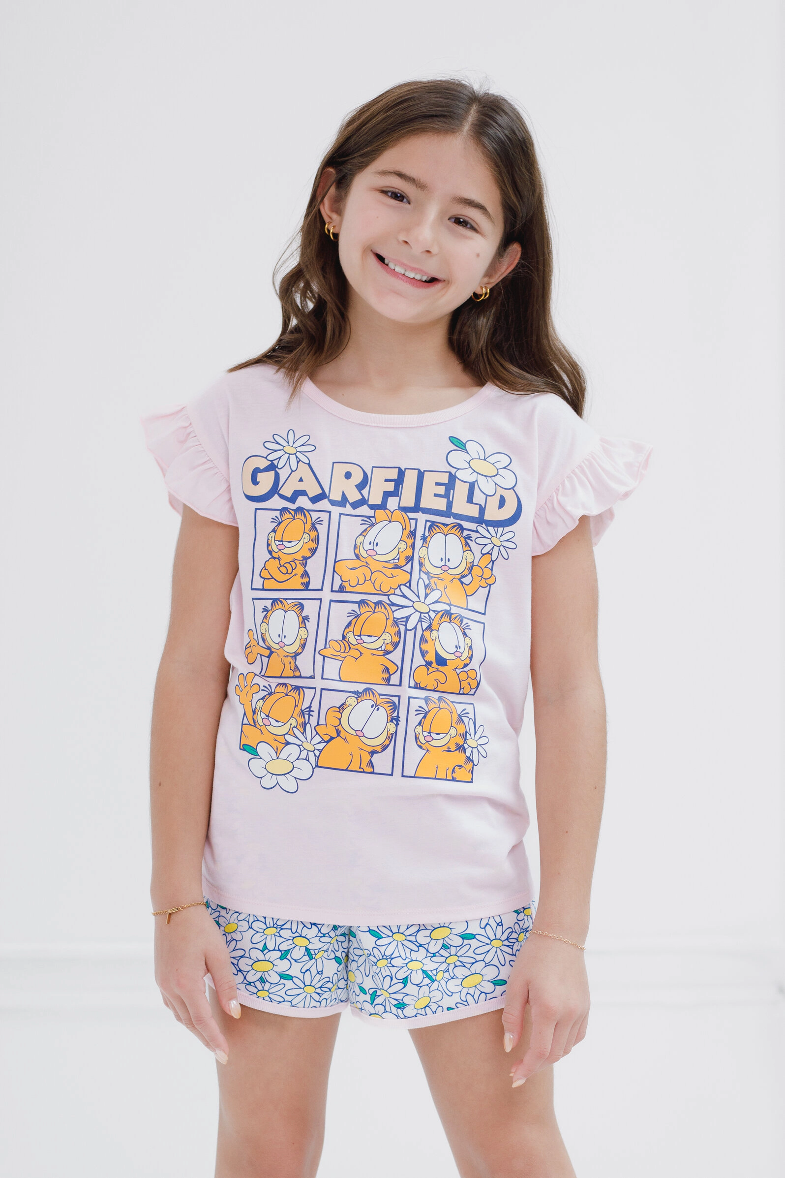 Garfield Girls' 2-Piece Tee and Shorts Set