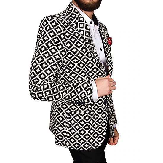 Elie Balleh Men's Slim Fit Postage Stap Sports Coat Jacket