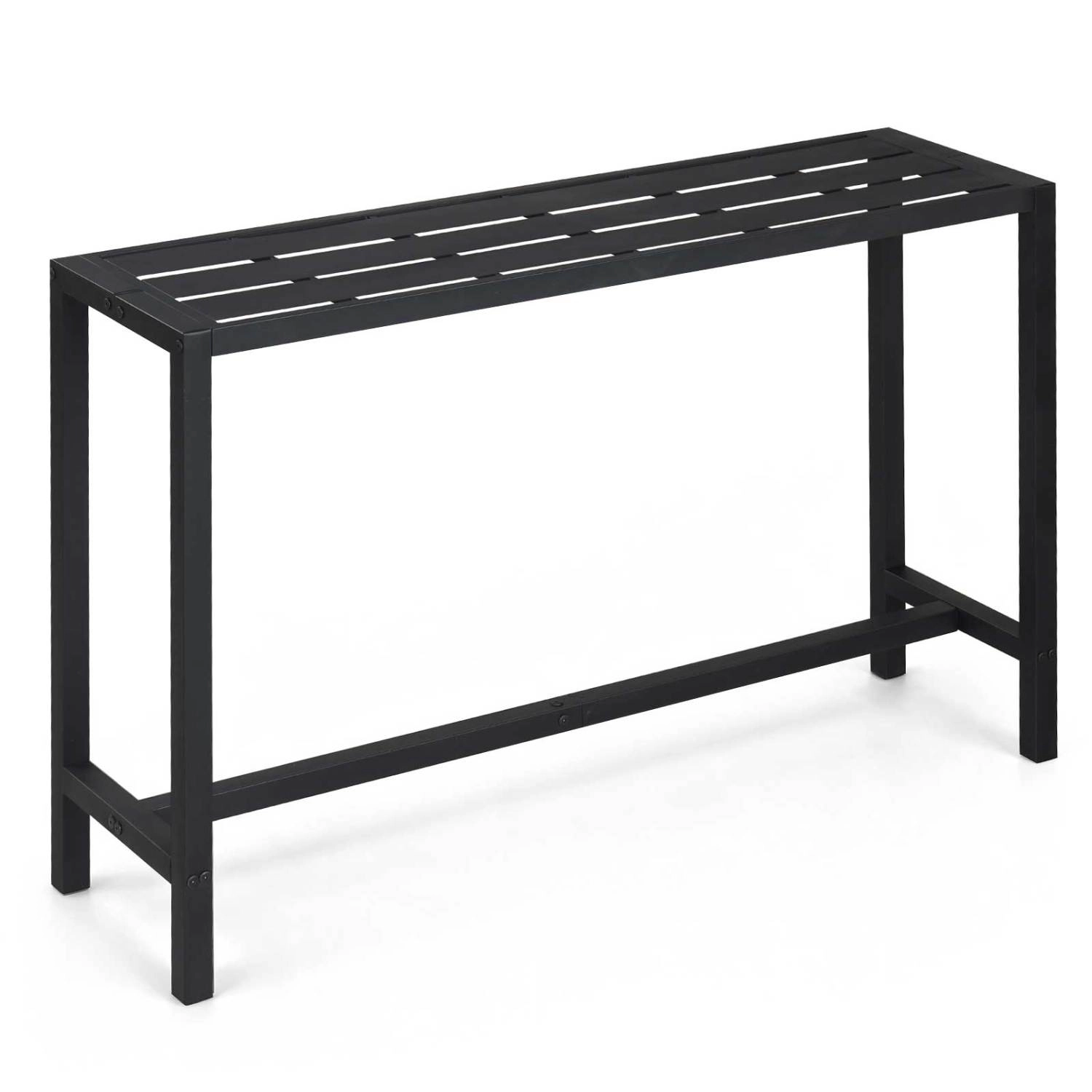 LJG 48/55 Inch Outdoor Bar Table with Waterproof Top and Heavy-Duty Metal Frame