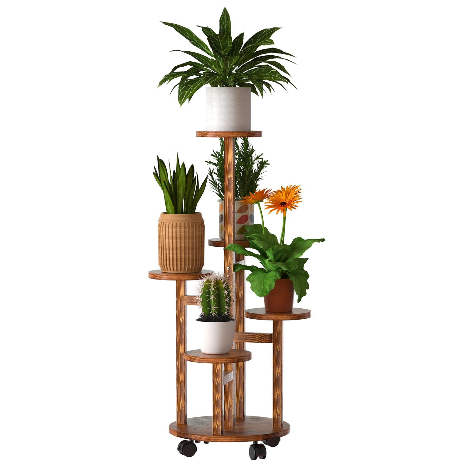 GBruno 5-Tier Rolling Plant Stand With Wheels