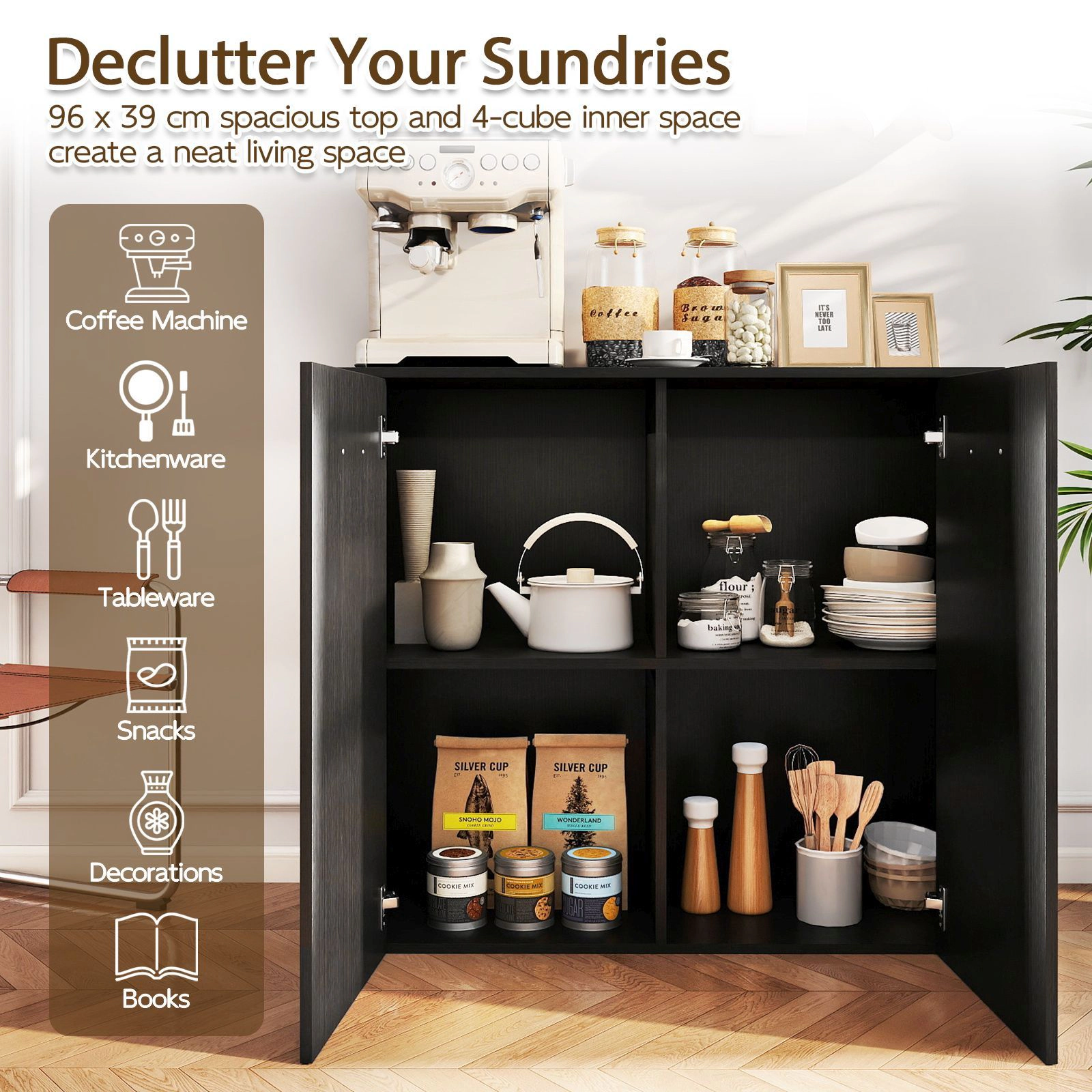 SlickBlue Modern Buffet Cabinet Sideboard Storage Organizer