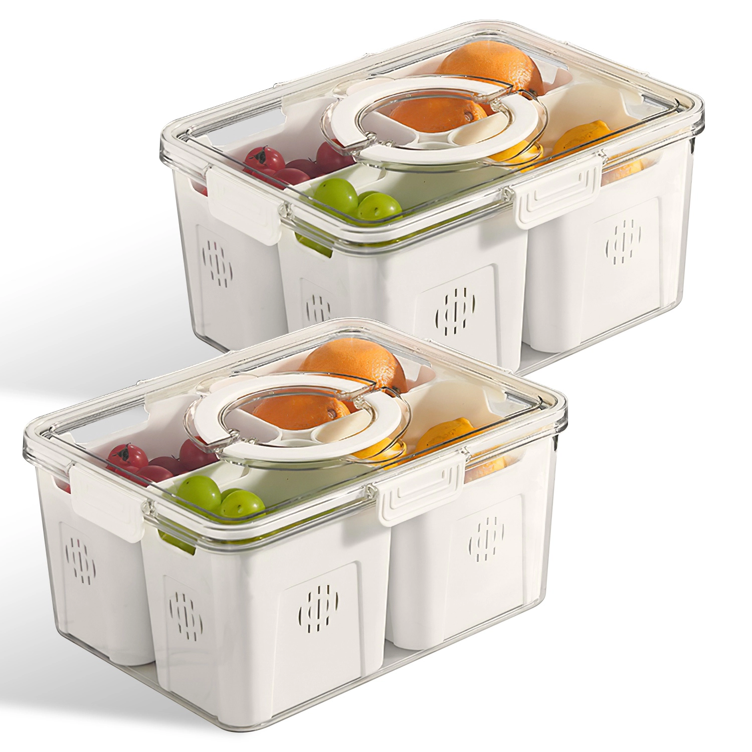GBruno 2-Pc 4-Compartment Fruit Storage Containers