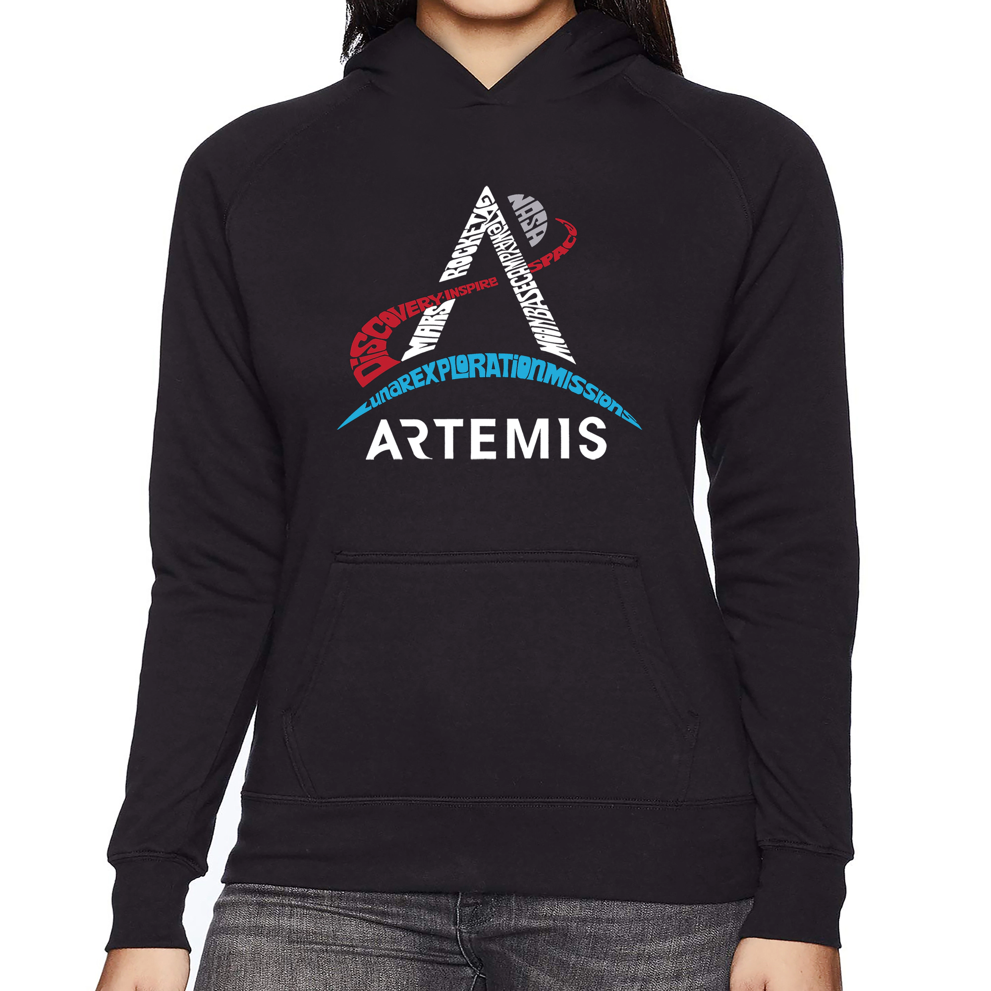 LA Pop Art NASA Artemis Logo - Women's Word Hooded Sweatshirt