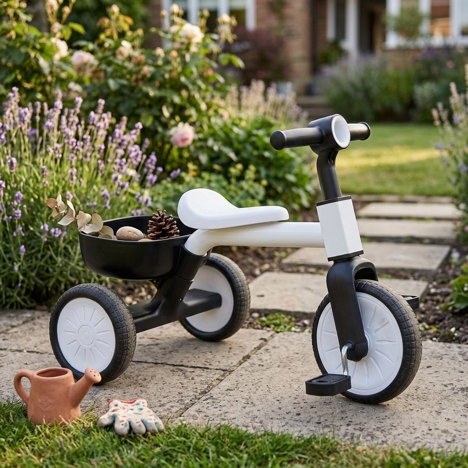 Convertible Toddler Tricycle and Balance Bike with 86-Degree Steering Limiter and Removable Pedals for Ages 2-4