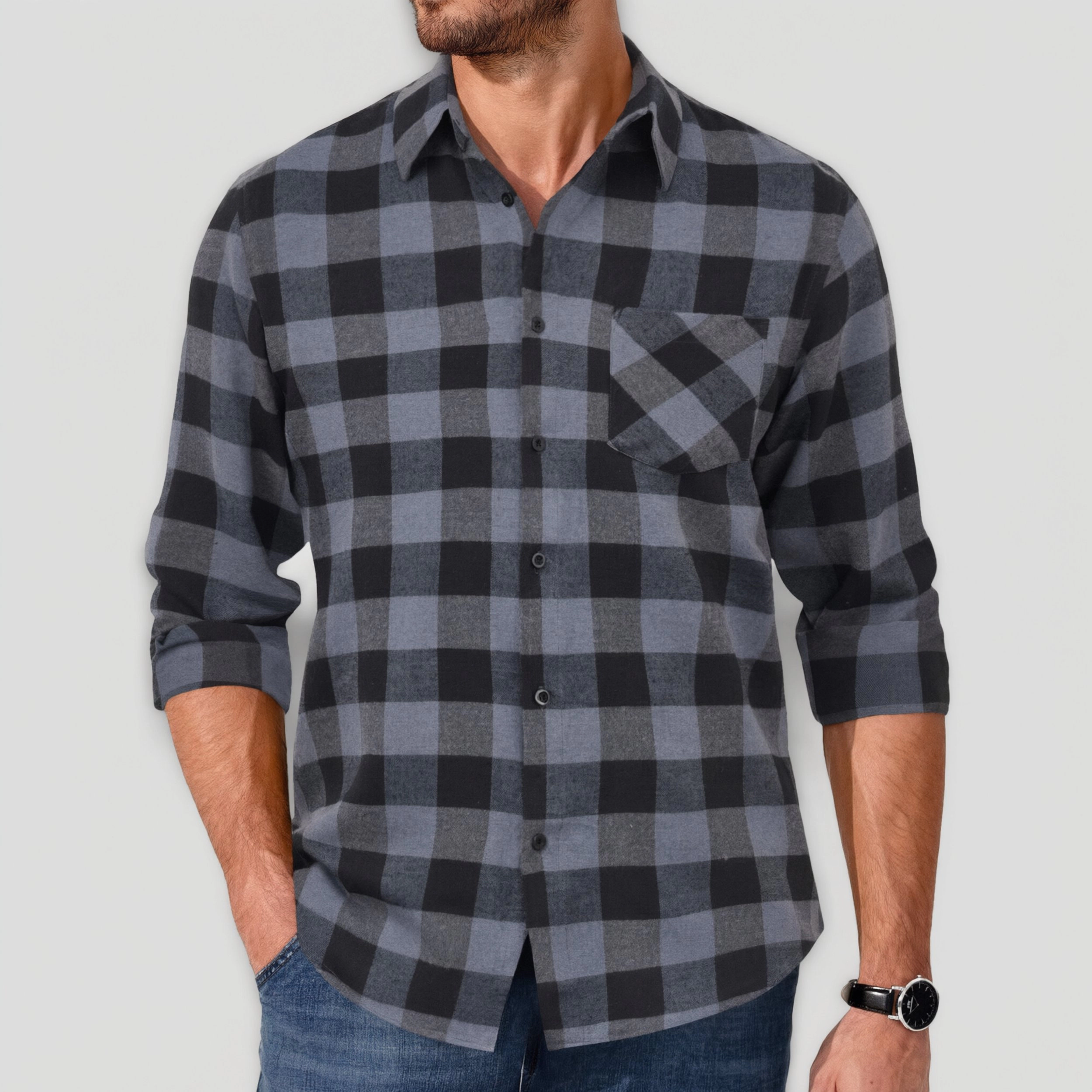 COOFANDY Men's Regular Fit Long Sleeve Flannel Shirt