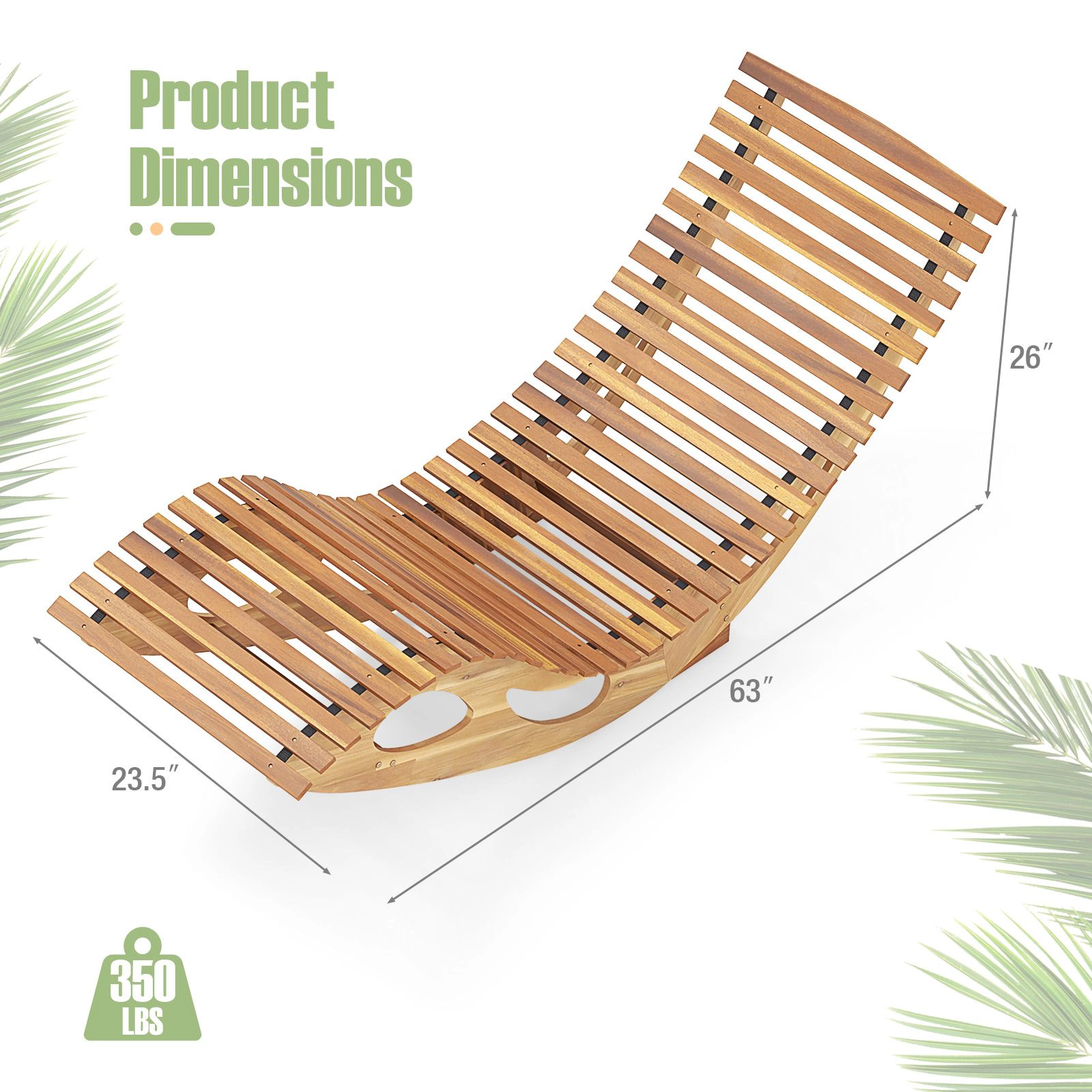 SlickBlue Patio Rocking Lounger Chair with Ergonomic Seat