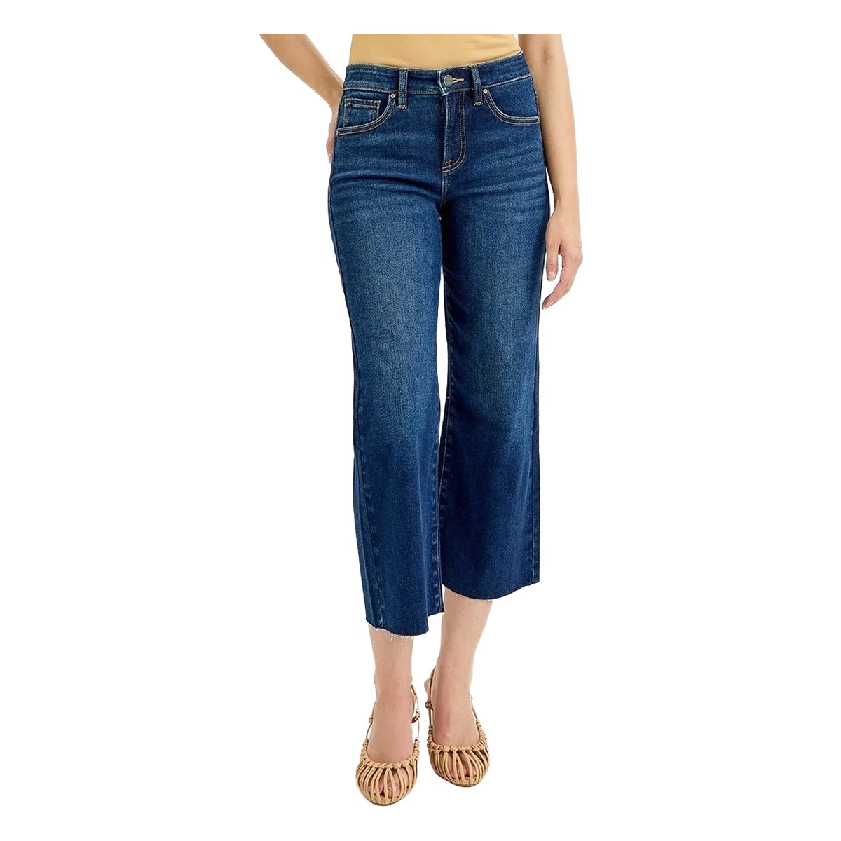 Judy Blue RISEN Full Tummy Control High Rise Crop Wide Jeans Plus