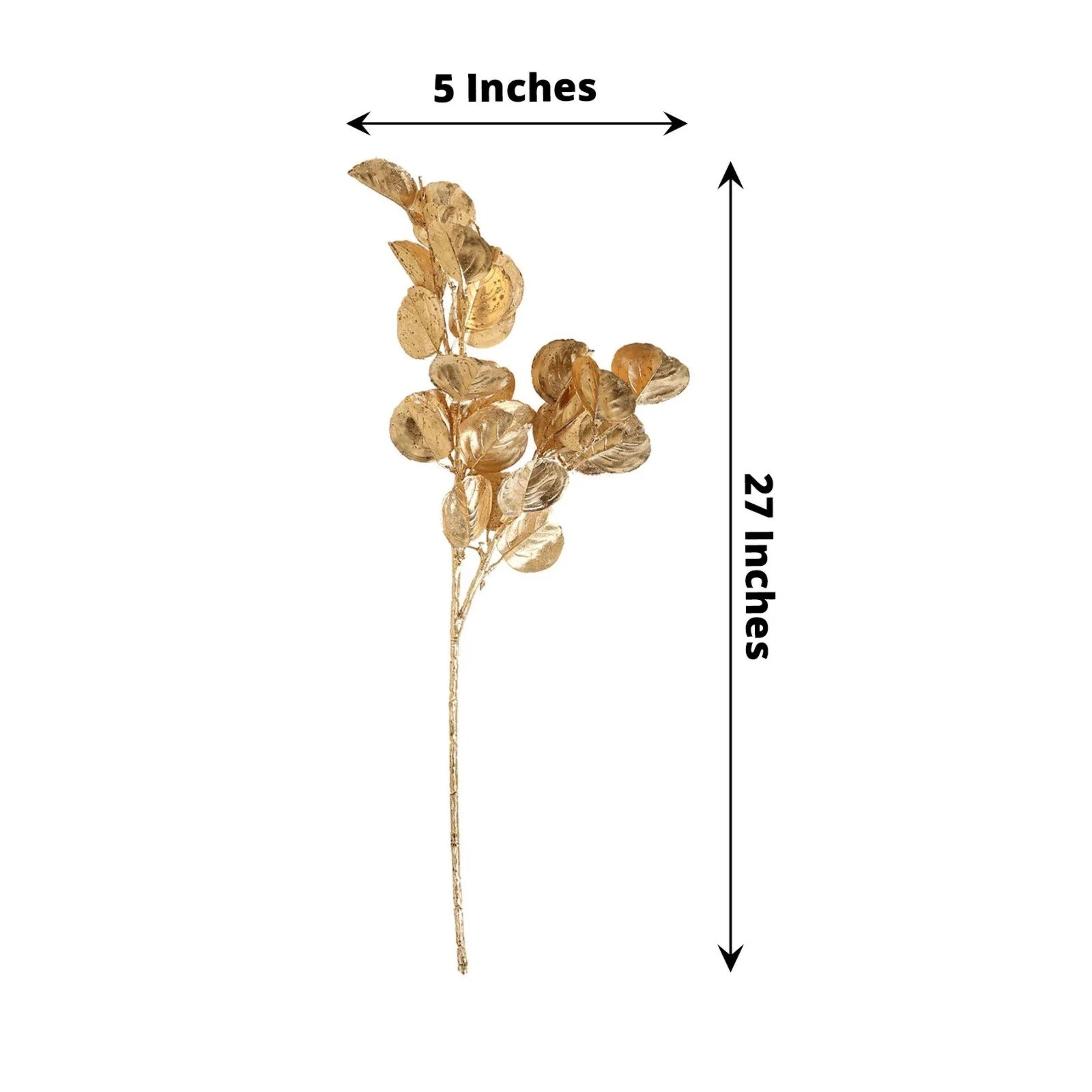 Home Collection Set of 2 27-Inch Metallic Eucalyptus Leaf Stems
