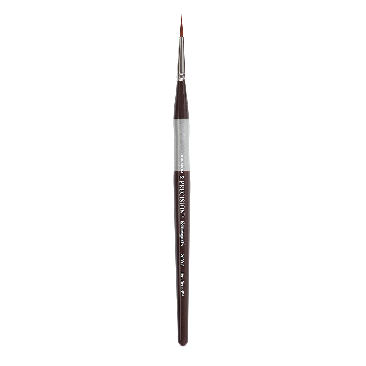 KINGART Precision 2020 Ultra Round Brushes - Amber Taklon, Ergonomic Short Handle