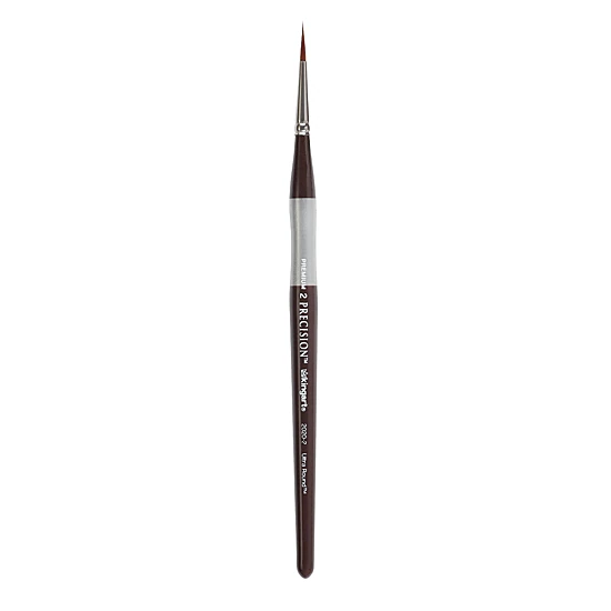 KINGART Precision 2020 Ultra Round Brushes - Amber Taklon, Ergonomic Short Handle