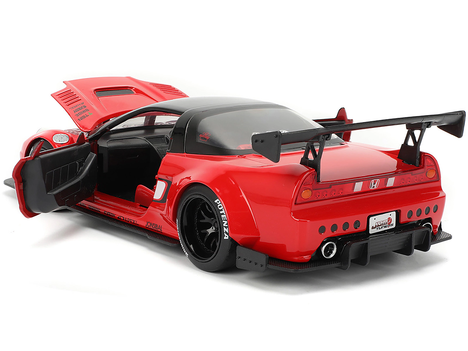 Jada 2002 Honda NSX-R RHD (Right Hand Drive) "Bridgestone" Red with Black Top and White Stripes "JDM Tuners"
