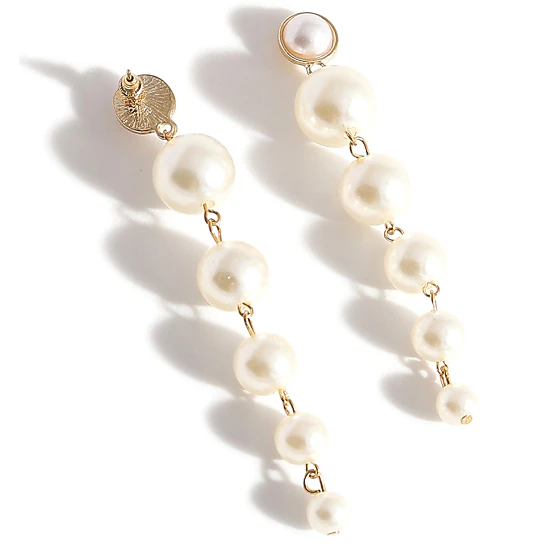 SOHI Women's White Pearl Statement Drop Earrings