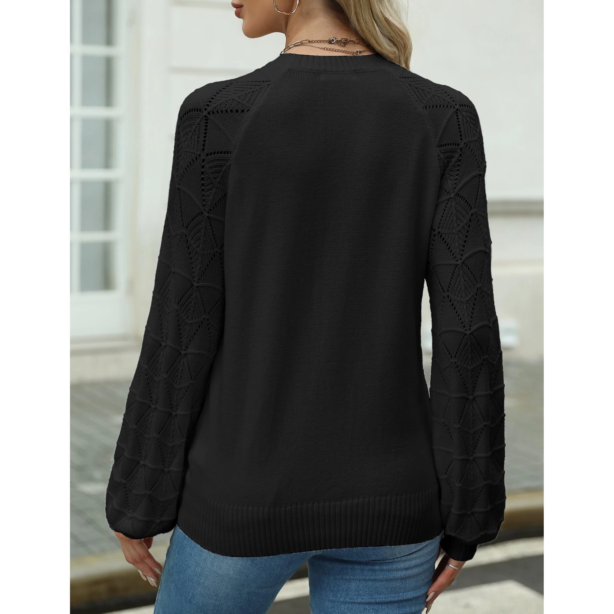 Zeagoo Women's Long Sleeve Crew Neck Knitted Pullover