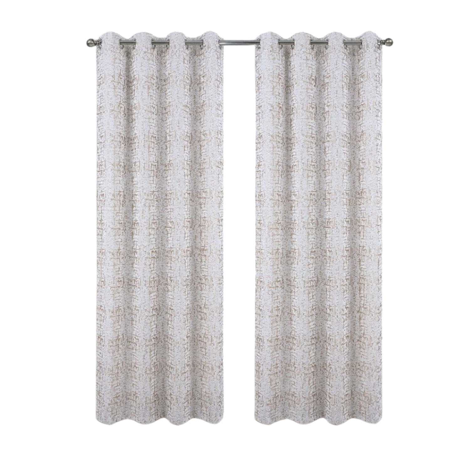 RT Designers Collection 100% Polyester 140 GSM Luca Jacquard Grommet Curtain Panel 54" x 84" Taupe
