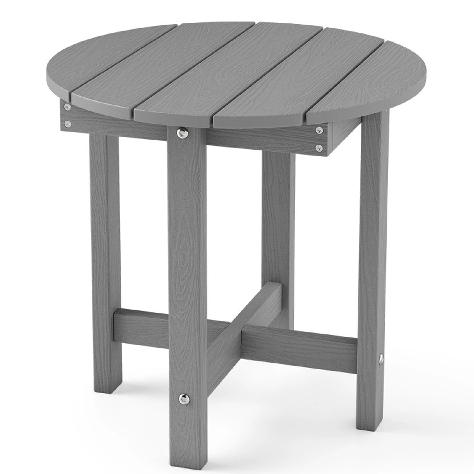 SUGIFT Weather-Resistant HIPS Adirondack Side Table 66-lb Capacity 18-in Square Top 1-Pc Black Coffee Gray White