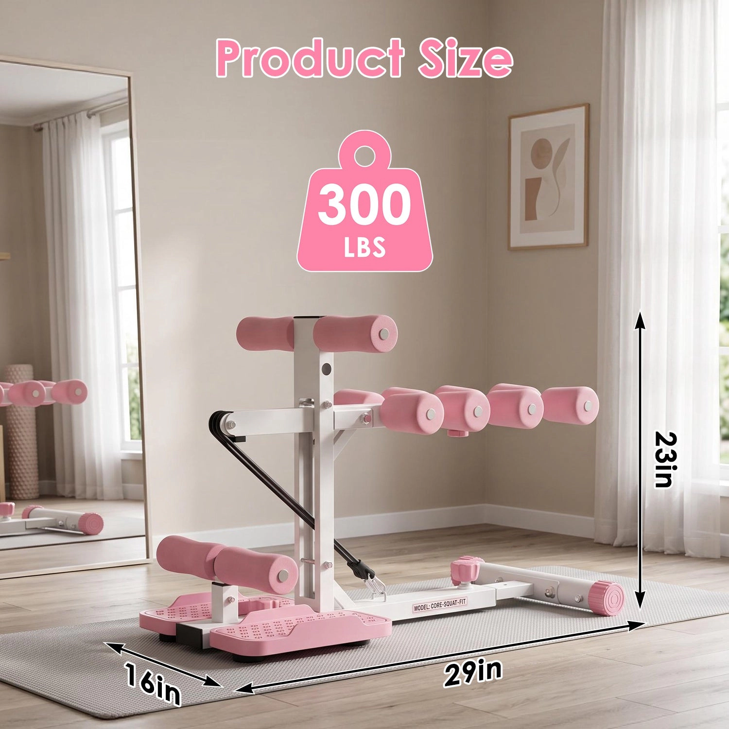 GBruno Adjustable Deep Squat Machine With Bands
