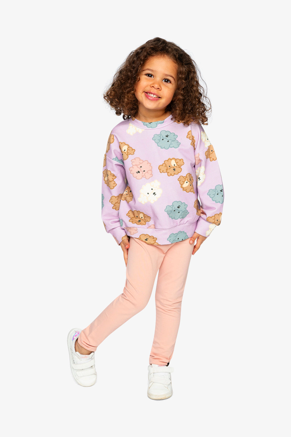 Deux par Girls Poodle Print French Terry Sweatshirt