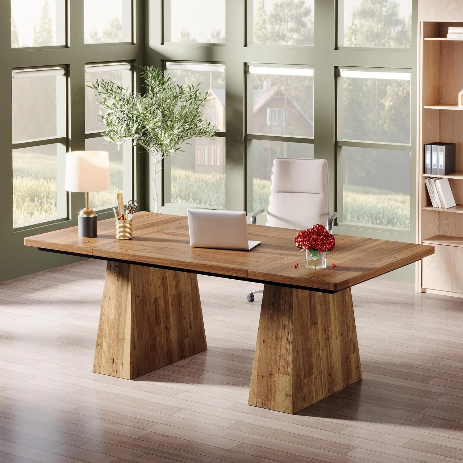 Tribesigns Contemporary Wood Executive Desk