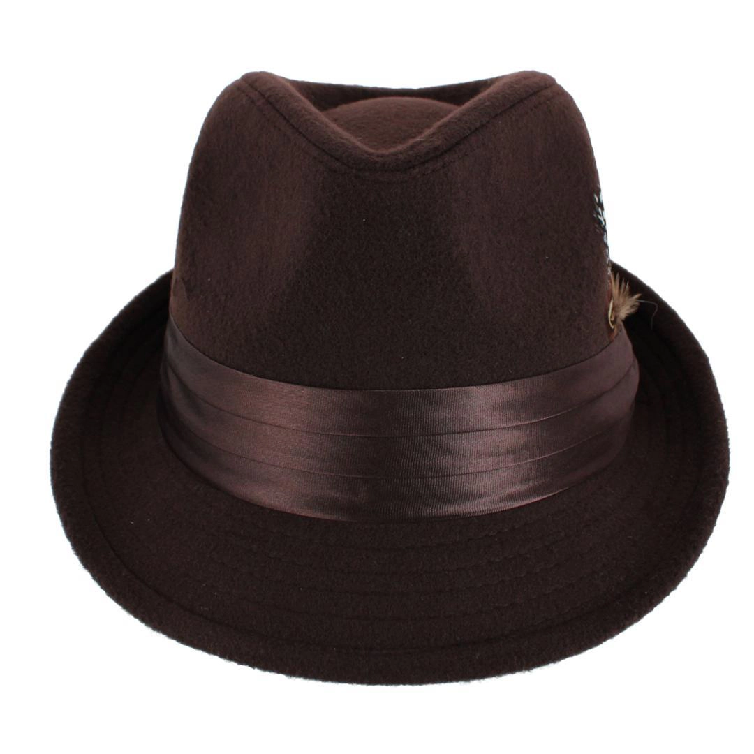 Kenny K Men's Dressy Faux Felt Fedora with Feather