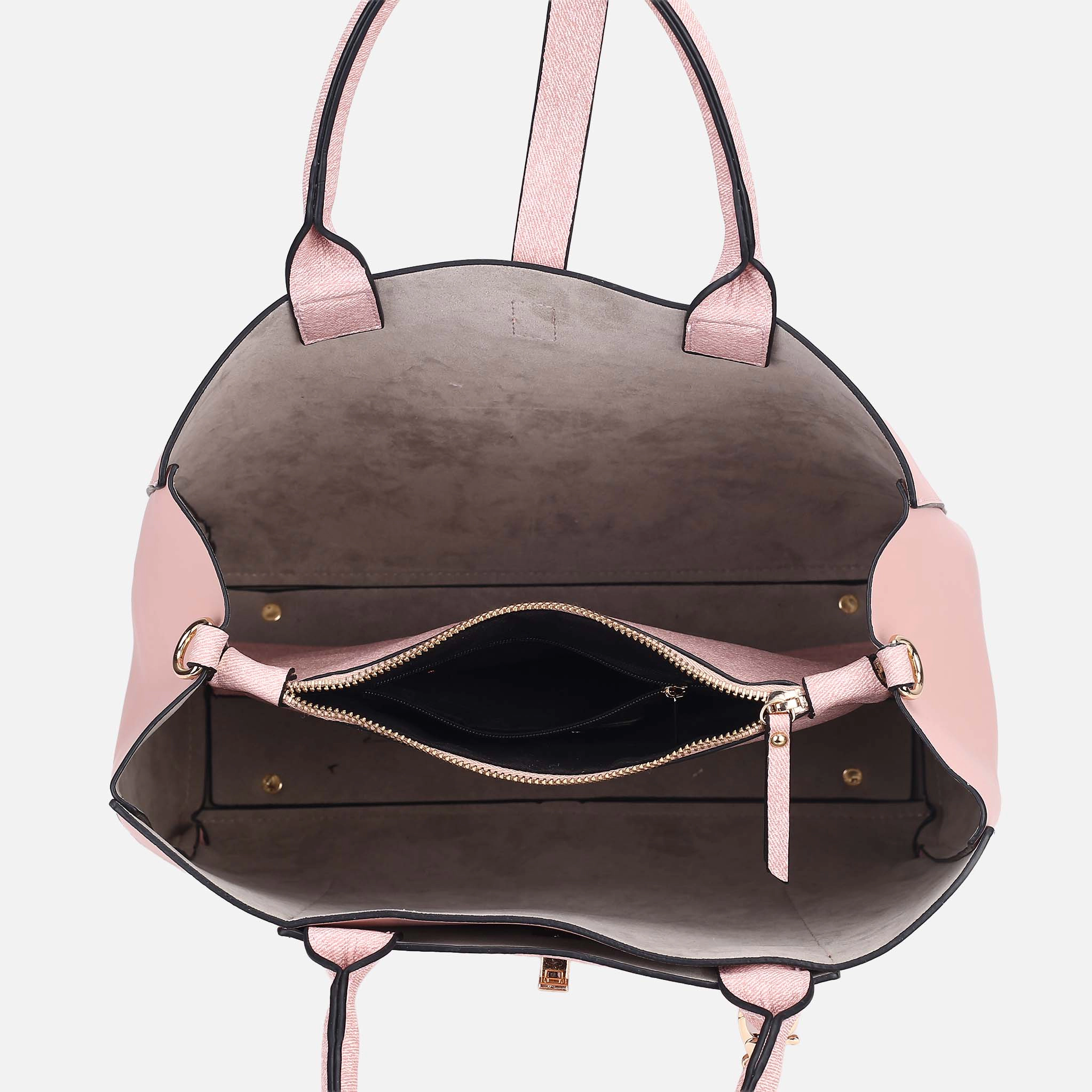 Mia K Collection Faux Leather Tote with Detachable Strap and Wallet