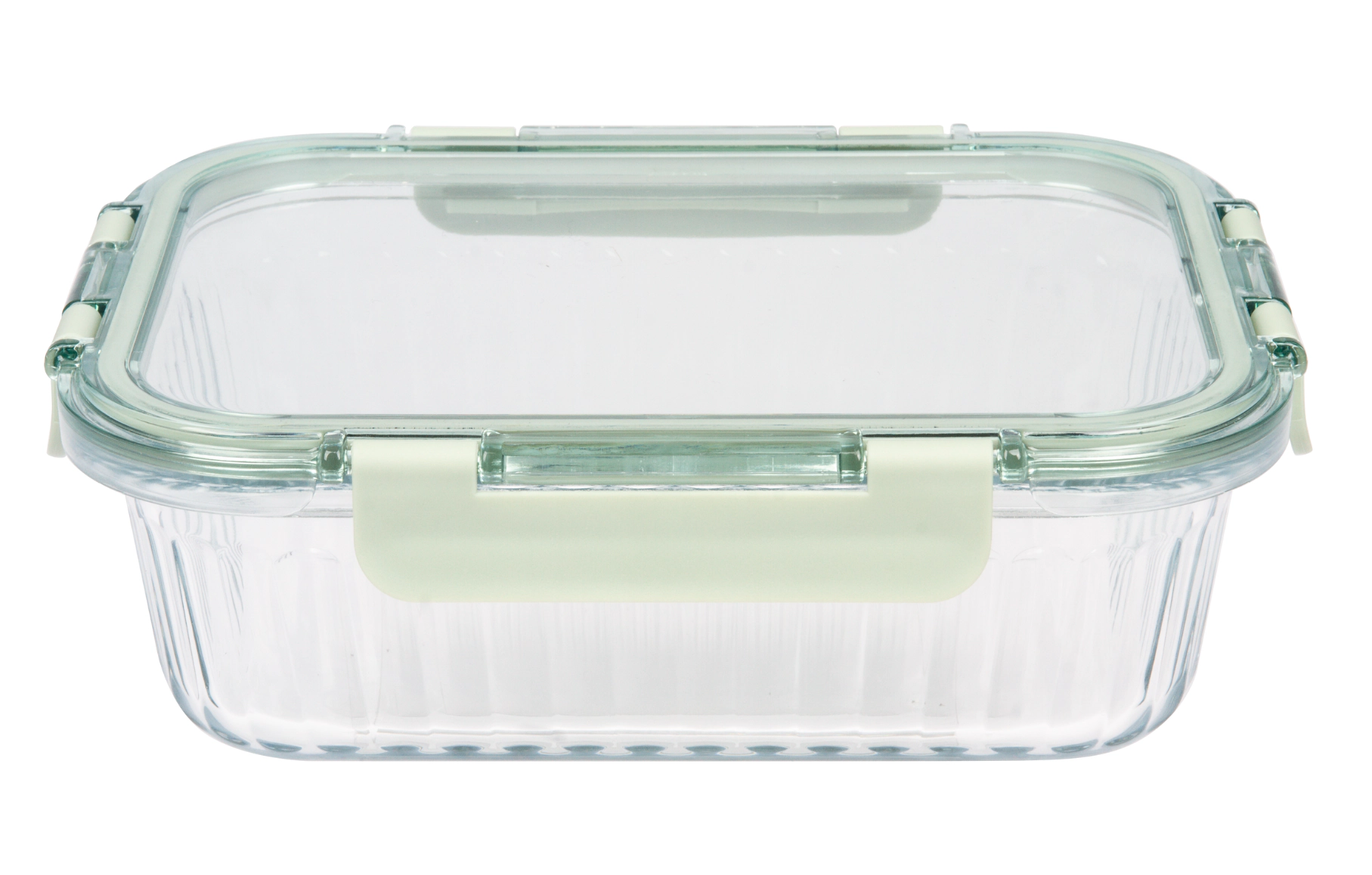Lexi Home Ribbed Borosilicate Glass Food Container with Tinted Lid