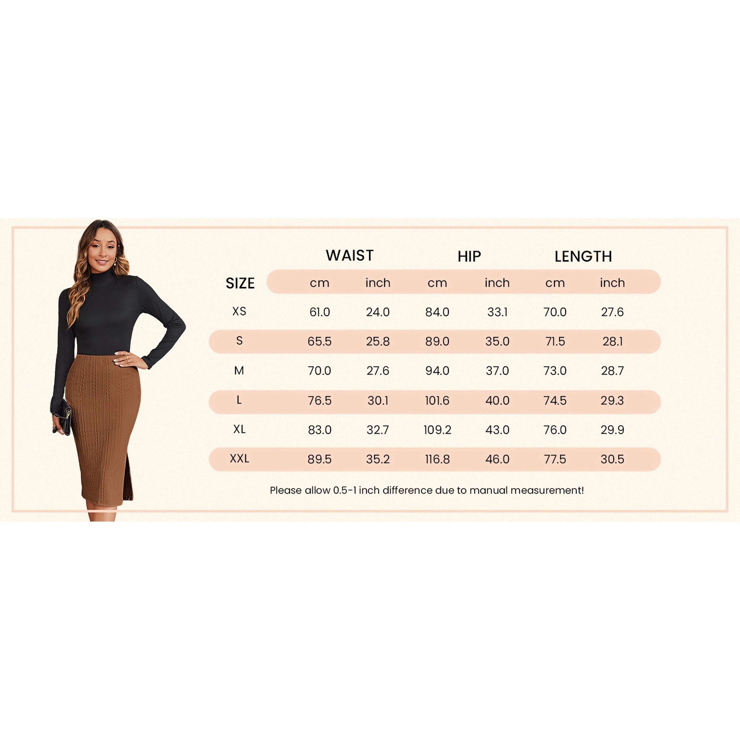 Zeagoo Women's High Waist Ribbed Knit Side Split Bodycon Midi Skirt