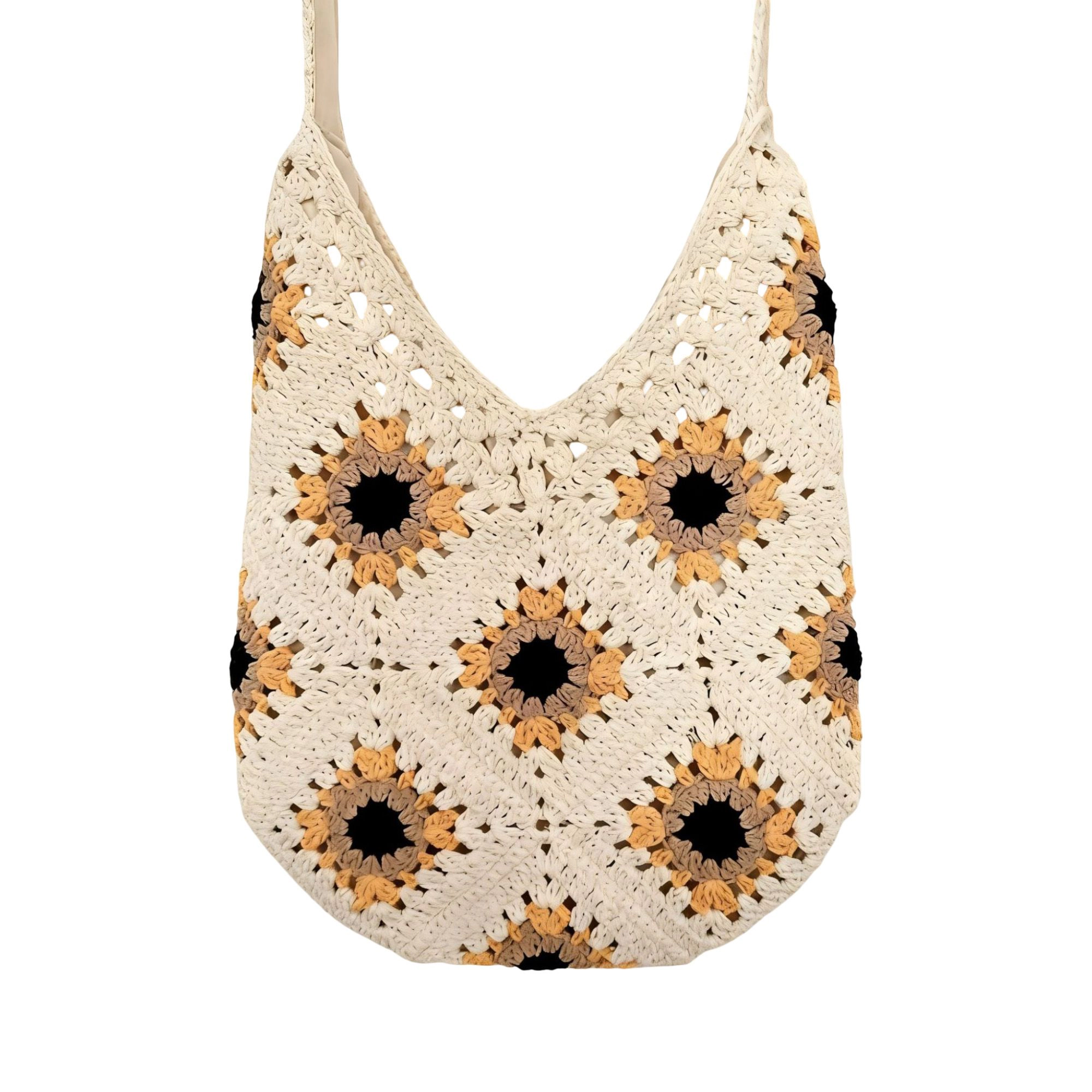 Alilang Women's Sunflower Crochet Shoulder Tote Bag Large Capacity Handbag