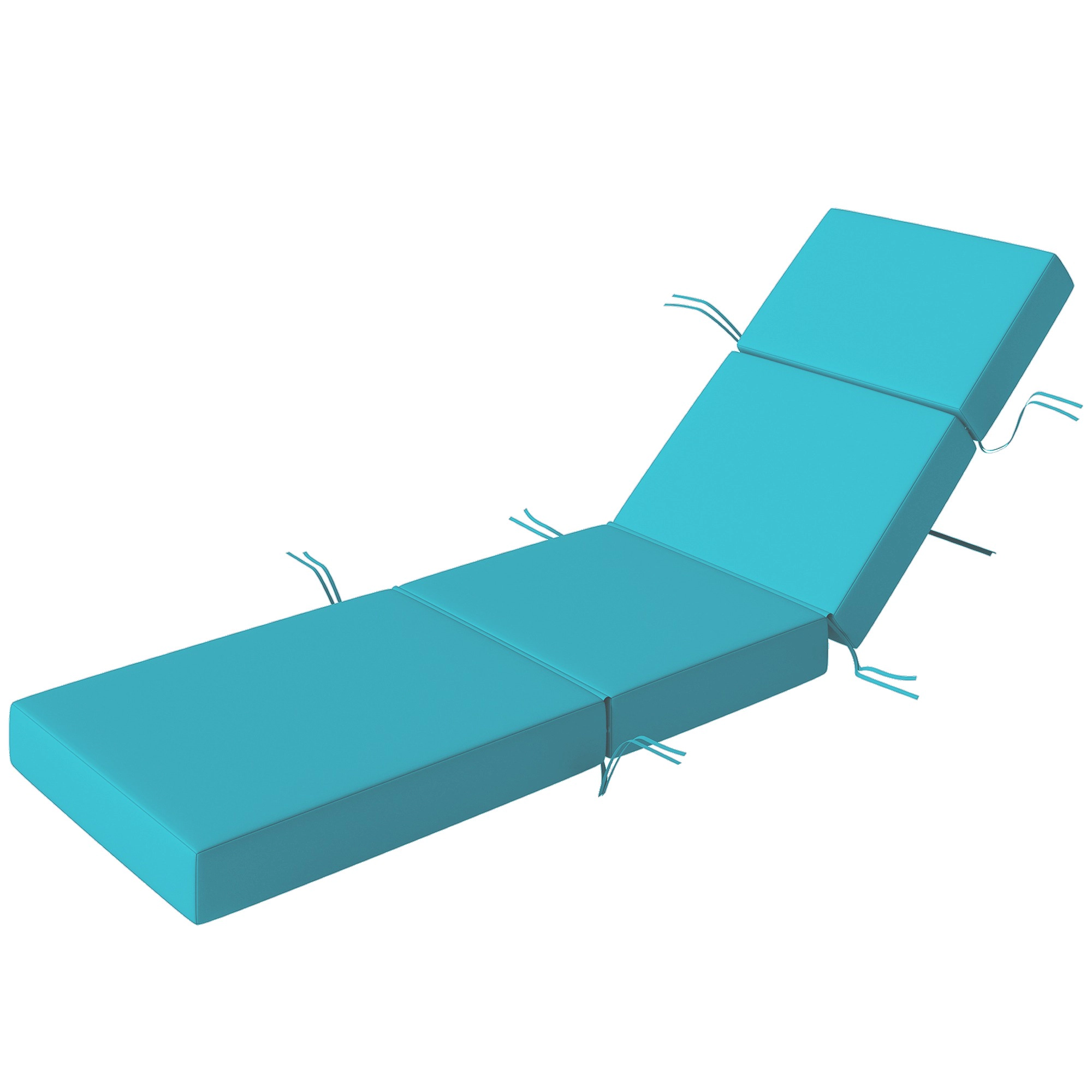 HONGGE Chaise Lounge Cushion, 4" High-Density Foam Pad with Ties, Fits 21" x 72" Outdoor Chairs