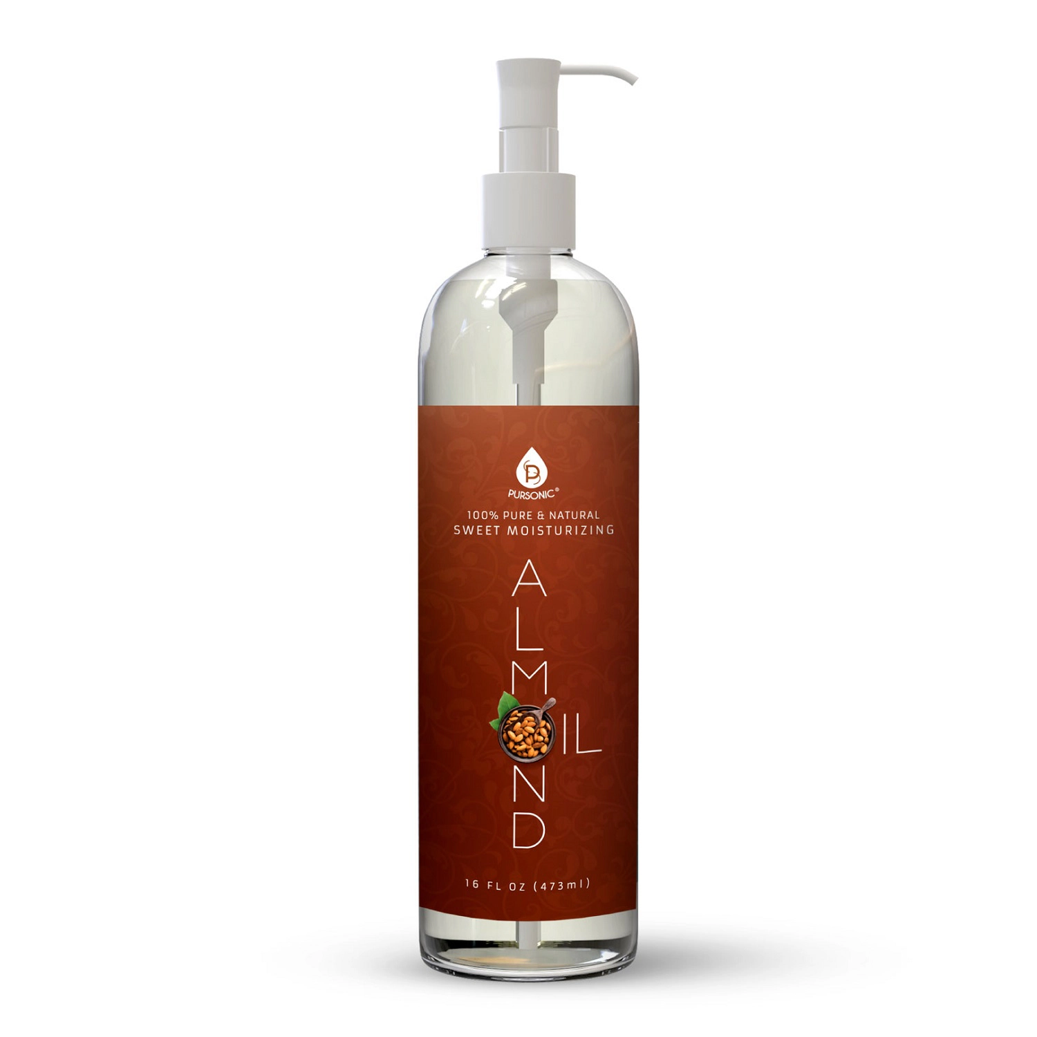 Pursonic Unisex 100% Pure & Natural Sweet Almond Oil 16 Oz.