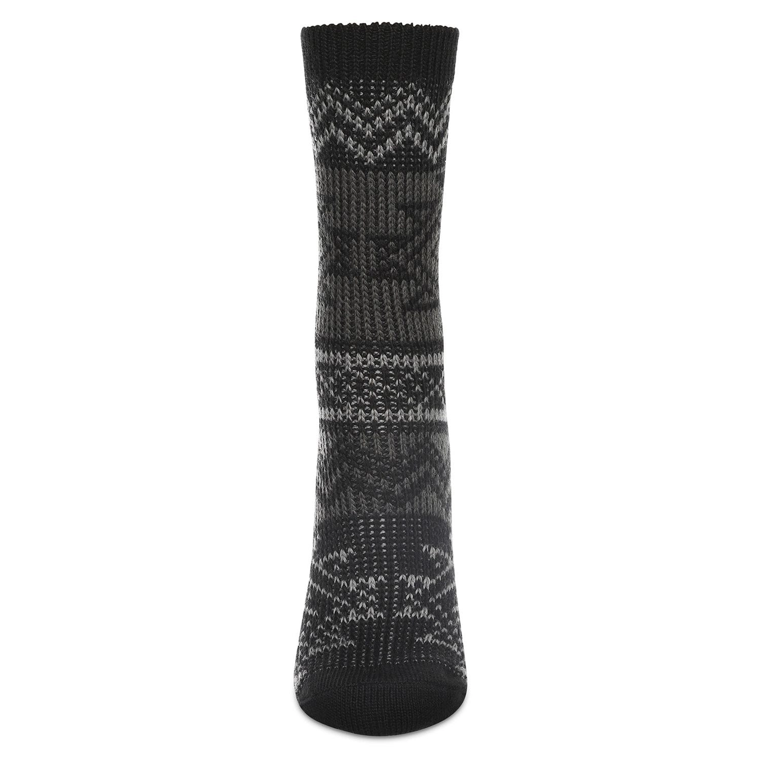 Memoi Women's Diamond Line Fashion Soft-Fit Crew Sock