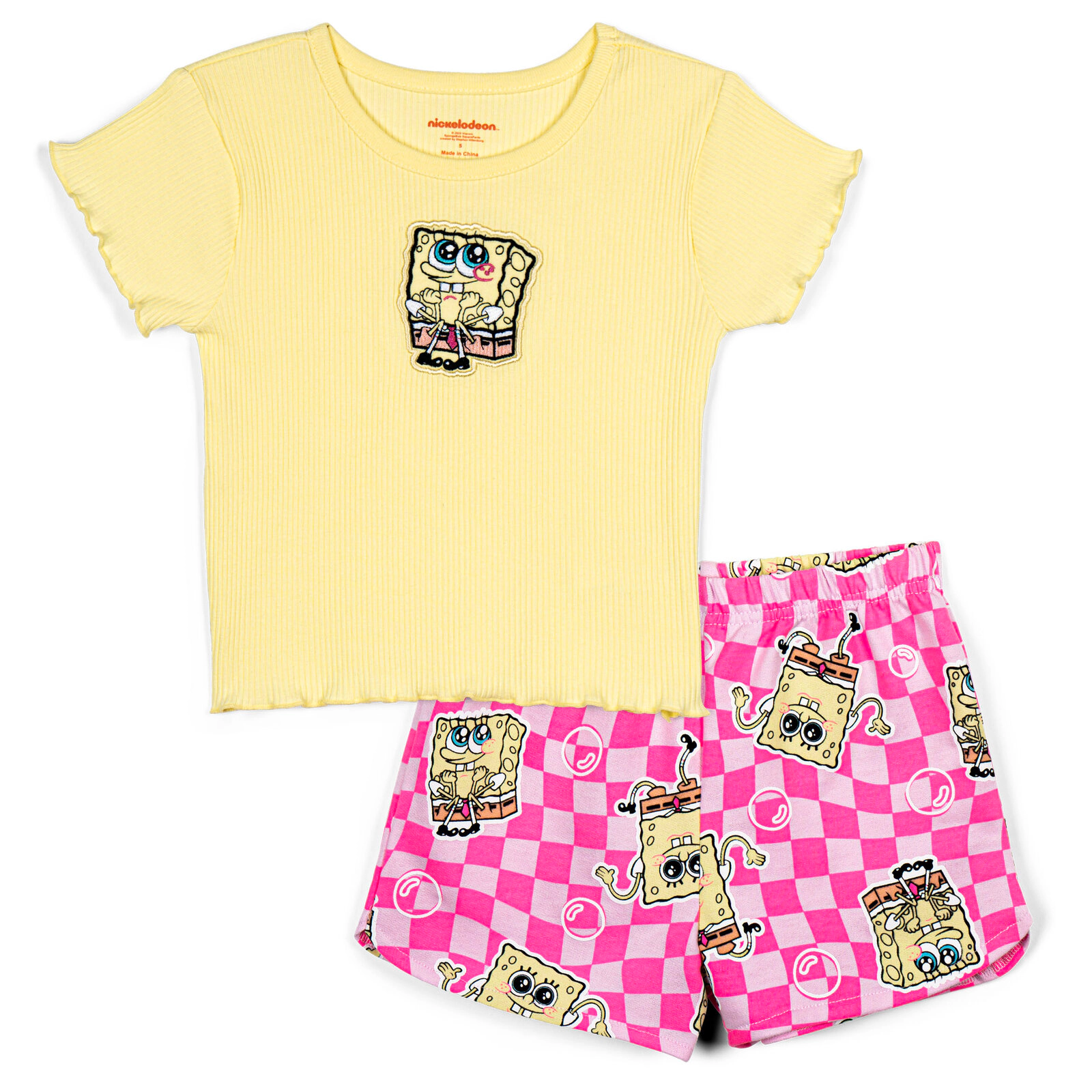 SpongeBob SquarePants Girls' 2-Piece T-Shirt and Shorts Set