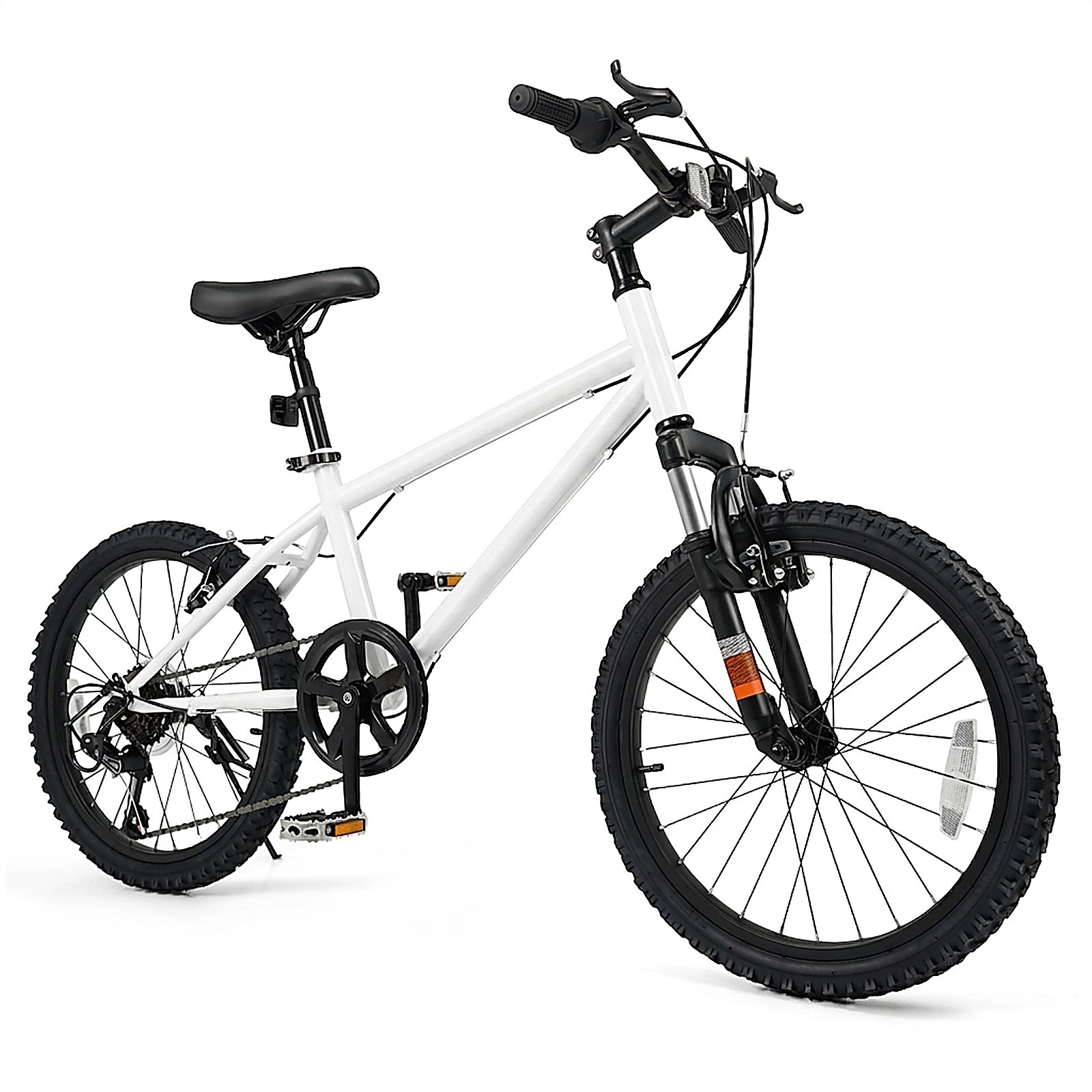 SUGIFT 24-in White Kids Mountain Bike with Front Suspension Fork Ages 8 and Up 110-lb Rider Capacity